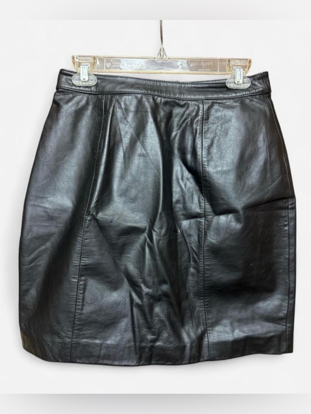 Vintage Byrnes and Baker Black Leather Mini Skirt